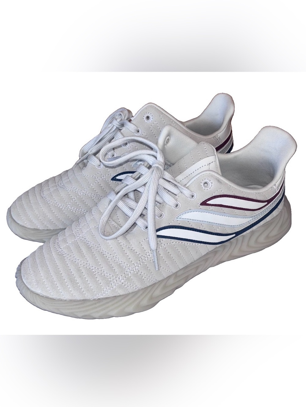 adidas Sobakov Men’s Gray Suede White Collegiate Navy Sneakers Sz 10.5 Trainers